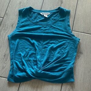 Athleta Teal Twist-Front Crop Tank